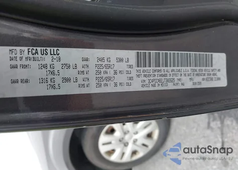 2018 Dodge Journey Se из США, поврежденный, VIN 3C4PDCAB2JT302625